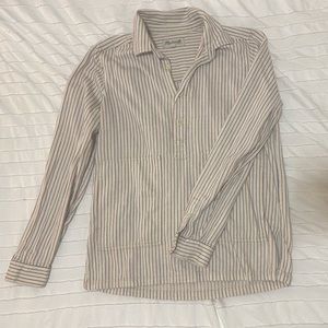 Madewell relaxed quarter button striped tee with pockets